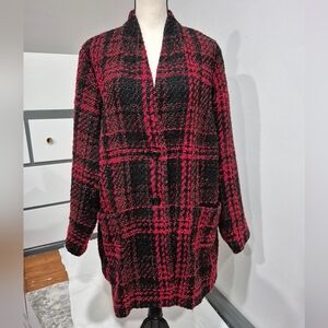 EUC Lane Bryant Collarless Tweed Blazer